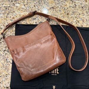 Frye Melissa Swing Crossbody Leather Cognac